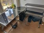 Bureau Glas & Metaal Zwart, Huis en Inrichting, Bureaus, Ophalen, Gebruikt