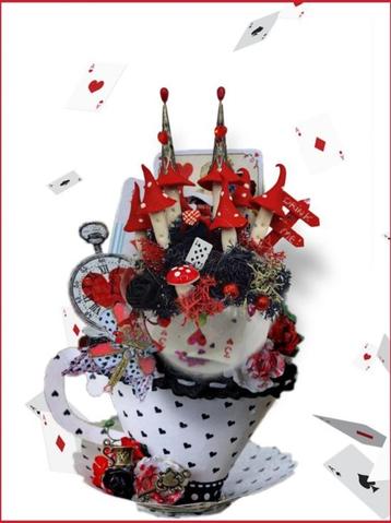Kopje Alice in Wonderland Fantasyatelier Knutselpakket Nieuw beschikbaar voor biedingen