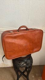 Vintage Oranje bruine leren koffer, Sieraden, Tassen en Uiterlijk, Koffers, Ophalen of Verzenden, Gebruikt, Leer