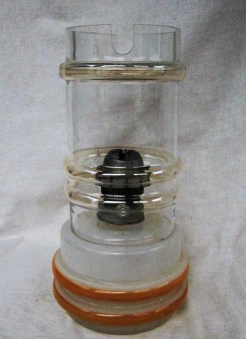Antiek glazen olielamp twee oranje lijnen, Antiek en Kunst, Antiek | Lampen, Ophalen