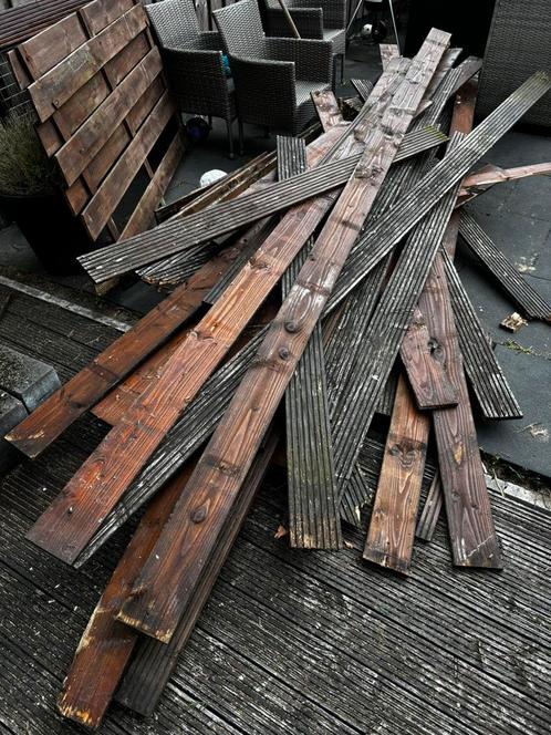 Vlonderhout (hardhout) en hardhout palen gratis af te halen, Tuin en Terras, Palen, Balken en Planken, Gebruikt, Palen, Hardhout