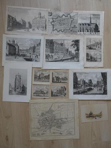 originele gravures en lithos Leeuwarden Friesland 18e eeuw beschikbaar voor biedingen