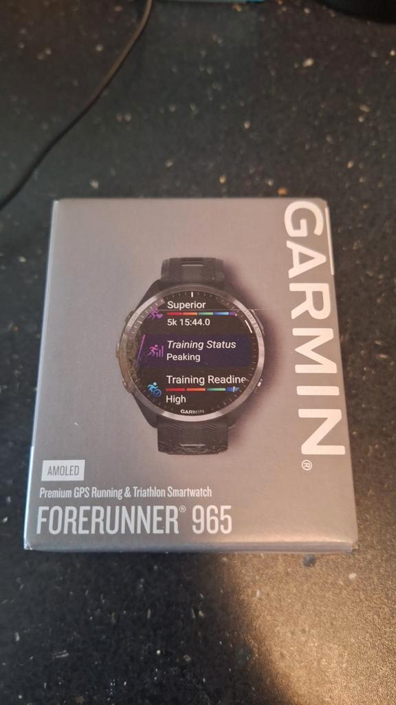 Garmin Forerunner 965 - Topconditie!, Sieraden, Tassen en Uiterlijk, Sporthorloges, Nieuw, Zwart, Afstand, Calorieverbanding, Conditie
