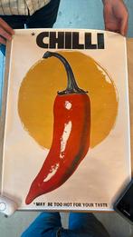 Chili poster, Rechthoekig Staand, Verzenden, Zo goed als nieuw, Canvas of Doek