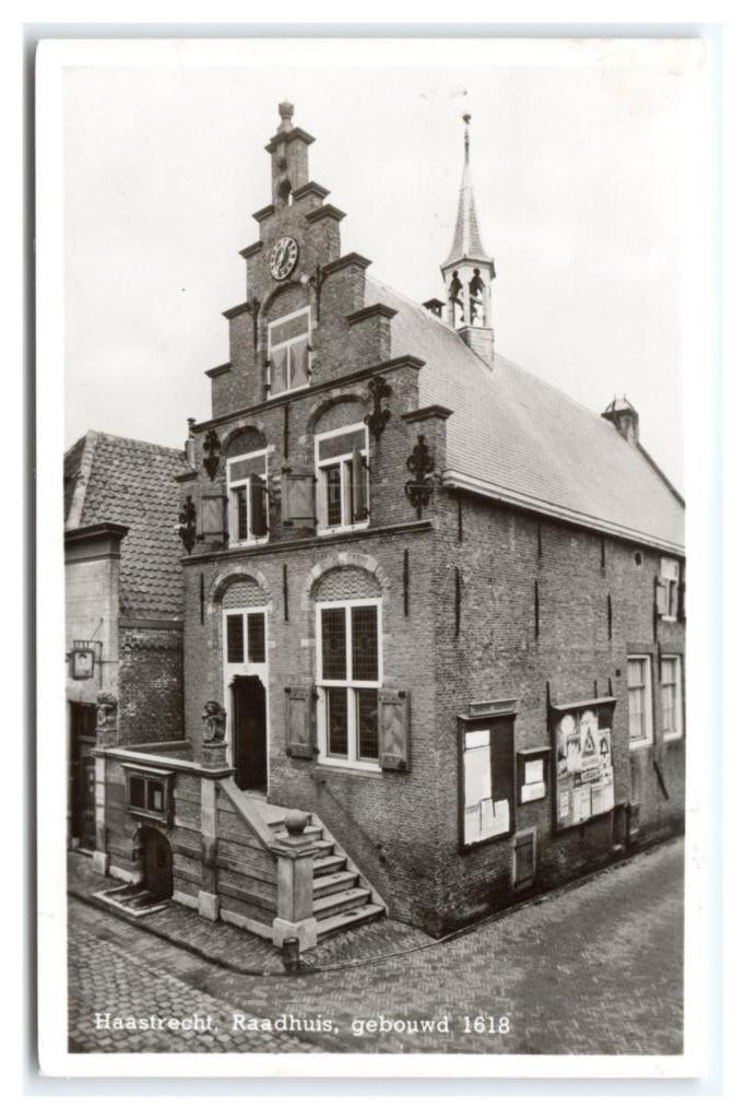 Haastrecht, Raadhuis, gebouwd 1618, Verzamelen, Ansichtkaarten | Nederland, Gelopen, Zuid-Holland, 1940 tot 1960, Verzenden
