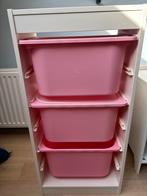 Ikea Trofast opbergmeubel met 3 roze bakken, Ophalen, Modern- Ikea, 50 tot 100 cm, Zo goed als nieuw