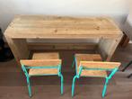 Kinder knutsel tafel met ouderwetse schoolstoeltjes, Ophalen, Zo goed als nieuw, Tafel(s) en Stoel(en)