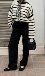 ZWARTE WIJDE BROEK MET HOGE TAILLE. Zgan!!, Maat 38/40 (M), Zwart, Ophalen of Verzenden, Zo goed als nieuw