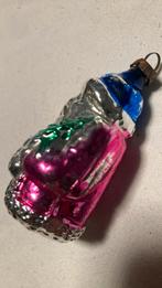 Vintage antieke kerstbal, kerstman roze blauw, Diversen, Kerst, Ophalen of Verzenden, Zo goed als nieuw