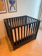 Zwarte box met lade en boxkleed - nette staat, Kinderen en Baby's, Boxen, Ophalen, Gebruikt, Vierkant, Boxkleed