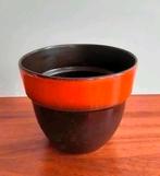 Vintage grote oranje bruin bloempot, Tuin en Terras, Bloempotten, Rond, Ophalen of Verzenden, Zo goed als nieuw, Minder dan 25 cm