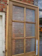 225,5hx87br Stoere geloogd eiken deur met kleine ruitjes, Antiek en Kunst, Ophalen