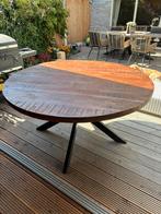 Ronde eettafel 150 cm mango hout, Huis en Inrichting, Ophalen, 100 tot 150 cm, Rond, Zo goed als nieuw