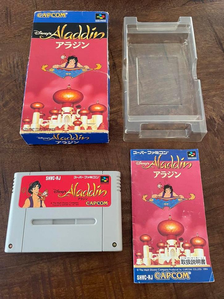 Aladdin SNES Super Nintendo SFC CIB compleet Famicom NTSC, Spelcomputers en Games, Games | Nintendo NES, Zo goed als nieuw, 1 speler