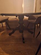 Ronde Zwarte Eettafel, Huis en Inrichting, Tafels | Eettafels, Ophalen, Gebruikt, Klassiek, Rond