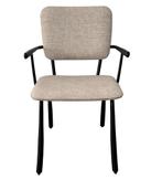 Eetkamerstoel Brix 'Finn' Zwart/Beige | Japandi Design, Overige kleuren, Japandi, Hotel Chique, Modern, Ophalen of Verzenden, Metaal