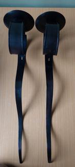 2 sierlijke wand kaarsenstandaards, Overige materialen, 25 tot 50 cm, Zwart, Ophalen of Verzenden