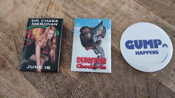 Film Buttons - Batman, Dunston, Forrest Gump €2 per stuk  beschikbaar voor biedingen