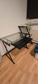 Glazen bureau met metalen frame, Huis en Inrichting, Ophalen of Verzenden