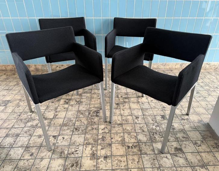 4 zwarte Lente BB Designstoelen Studio Parade, Huis en Inrichting, Stoelen, Gebruikt, Vier, Zwart, Ophalen