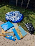 Zwembad blauw met zitjes en bekerhouders, Minder dan 80 cm, Ophalen of Verzenden, Zo goed als nieuw, 200 tot 400 cm
