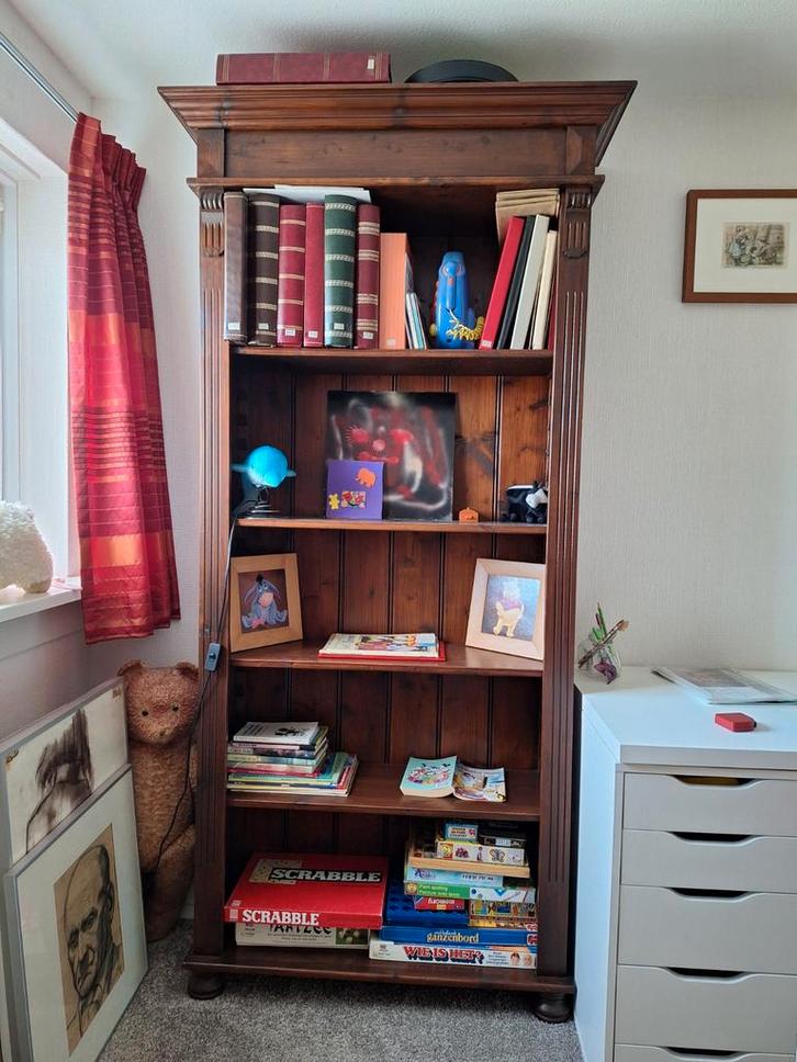 Houten Boekenkast met Planken, Huis en Inrichting, Kasten | Boekenkasten, Gebruikt, 100 tot 150 cm, 150 tot 200 cm, 25 tot 50 cm