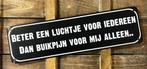 Beter luchtje voor iedereen buikpijn reclamebord van metaal, Info@deconoord.nl, Deco Noord, Nieuw, Ophalen of Verzenden