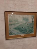 Ingelijste schoolplaat, Antiek en Kunst, Kunst | Schilderijen | Klassiek, Ophalen