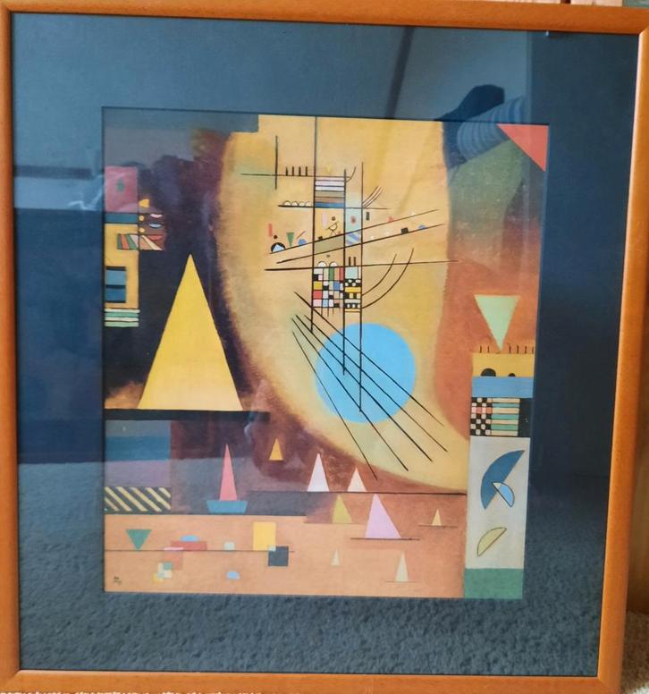 2x Kandinsky in houten lijst, vintage, Huis en Inrichting, Woonaccessoires | Lijsten, Zo goed als nieuw, 50 tot 75 cm, 50 tot 75 cm