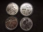 4 x 1 oz silver muntjes, Postzegels en Munten, Ophalen of Verzenden, Zilver