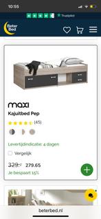 1 persoons (jongens) bed 90x200 meter, Huis en Inrichting, Slaapkamer | Bedden, Ophalen, 90 cm, Eenpersoons, Beige