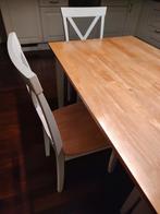 Houten tafel met 4 stoelen, Ophalen, 100 tot 150 cm, 50 tot 100 cm, Zo goed als nieuw