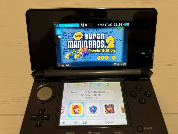 Nintendo 3DS Zwart met veel spellen - in nieuwstaat, Spelcomputers en Games, Spelcomputers | Nintendo 2DS en 3DS, Zo goed als nieuw