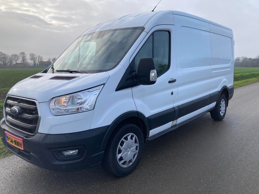 Ford Transit GB 330 L3h2 Tdci 130pk FWD Aut 2021 Wit, Auto's, Stof, 1995 cc, 4 cilinders, 129 pk