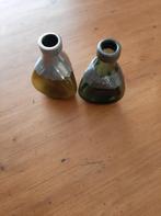 GERO - Glazen elixer flesjes met tinnen behuizing (2), Antiek en Kunst, Antiek | Glas en Kristal, Ophalen