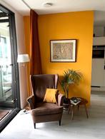 Ikea Strandmon Bruin Leerlook Oorfauteuil, Huis en Inrichting, Fauteuils, Ophalen of Verzenden, Gebruikt, Stof, 75 tot 100 cm