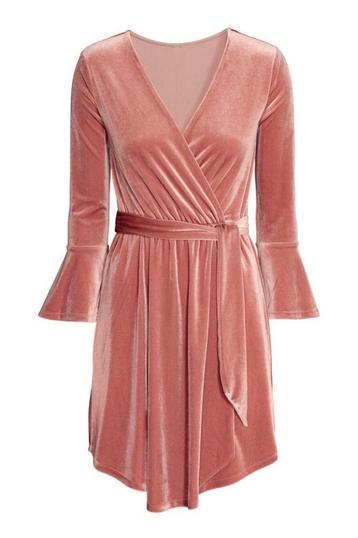 Jurk oudroze velvet XS 34 fluweel velours hippie beschikbaar voor biedingen