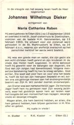 Dieker Johannes Wilhelmus 1898 Etten (Gld) 1963, Ophalen of Verzenden