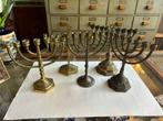 Antieke messing menora’s - 19e / vroege 20e eeuw, Ophalen of Verzenden, Koper of Brons