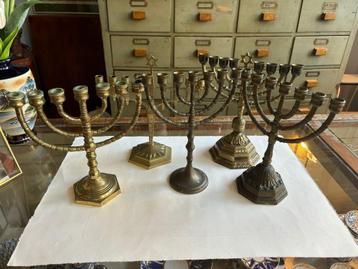 Antieke messing menora’s - 19e / vroege 20e eeuw  beschikbaar voor biedingen