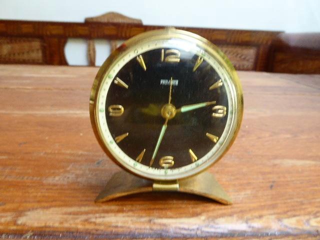 Vintage koperkleurig wekkertje, Provence, Antiek en Kunst, Antiek | Klokken, Ophalen of Verzenden