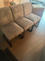3 eetkamerstoelen CORET Zitmaxx velvet grijs, Huis en Inrichting, Stoelen, Ophalen of Verzenden, Zo goed als nieuw, Grijs, Stof