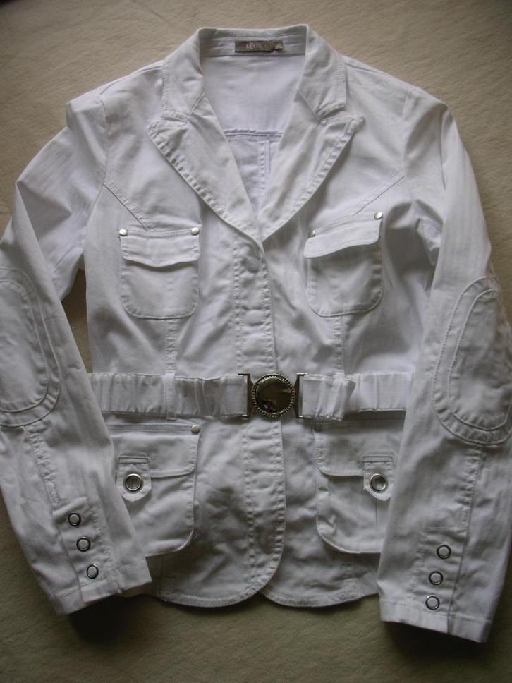 LEON stoer safari jasje/broekpak mt 38 wit koppel riem NIEUW, Kleding | Dames, Jasjes, Kostuums en Pakken, Nieuw, Jasje, Maat 38/40 (M)