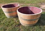 houten bloembakken uit eigen zagerij kuip bloembak eiken, Tuin en Terras, Bloembakken en Plantenbakken, Ophalen, Rond, Nieuw, 60 tot 100 cm