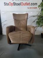Relaxstoel Prominent Sorisso taupe op accu, Minder dan 75 cm, Leer, Ophalen of Verzenden, Zo goed als nieuw