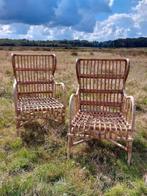Oude vintage set bamboe stoelen fauteuil rohe, Tuin en Terras, Tuinsets en Loungesets, Ophalen, N, Rotan, N
