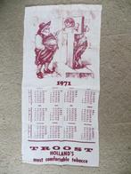 kalender Van Rossem's Troost 1971 op textiel, Ophalen of Verzenden, Maandkalender