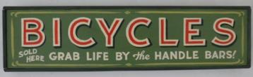 Handgeschilderd houten bord / vintage / Bicycle Shop / Fiets beschikbaar voor biedingen