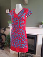 Almatrichi schitterend rood blauw jurk S 36 / 38 gratis v, Kleding | Dames, Verzenden, Knielengte, Almatrichi, Maat 36 (S)