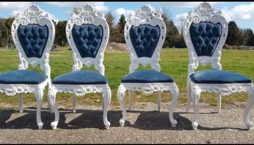 GERESTYLED 4 barok eetkamer stoelen WIT, Antiek en Kunst, Antiek | Meubels | Stoelen en Banken, Ophalen